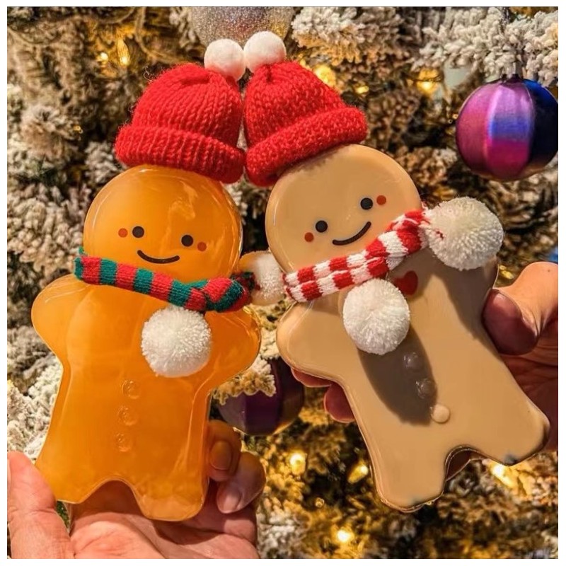 Butelka dekoracyjna 350ML kształt pierniczka z szalikiem i czapeczką 17cm BD38 - obrazek 5