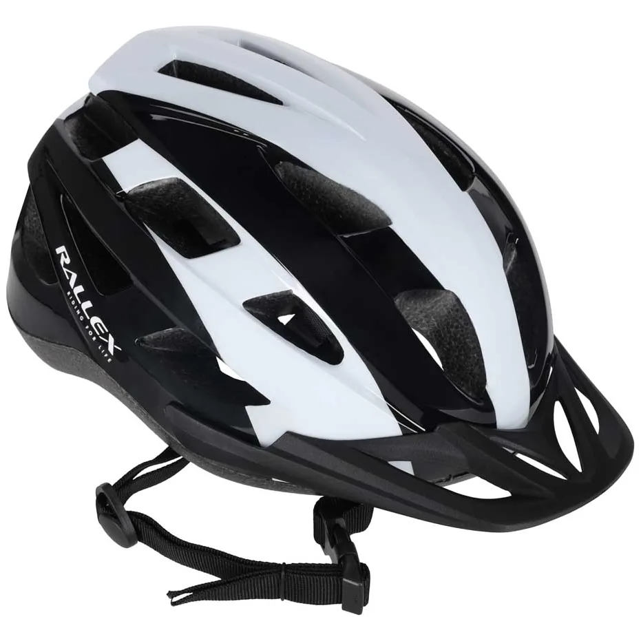 Kask rowerowy na rower RALLEX damski męski regulowany czarno-biały M 54-58cm - obrazek 4