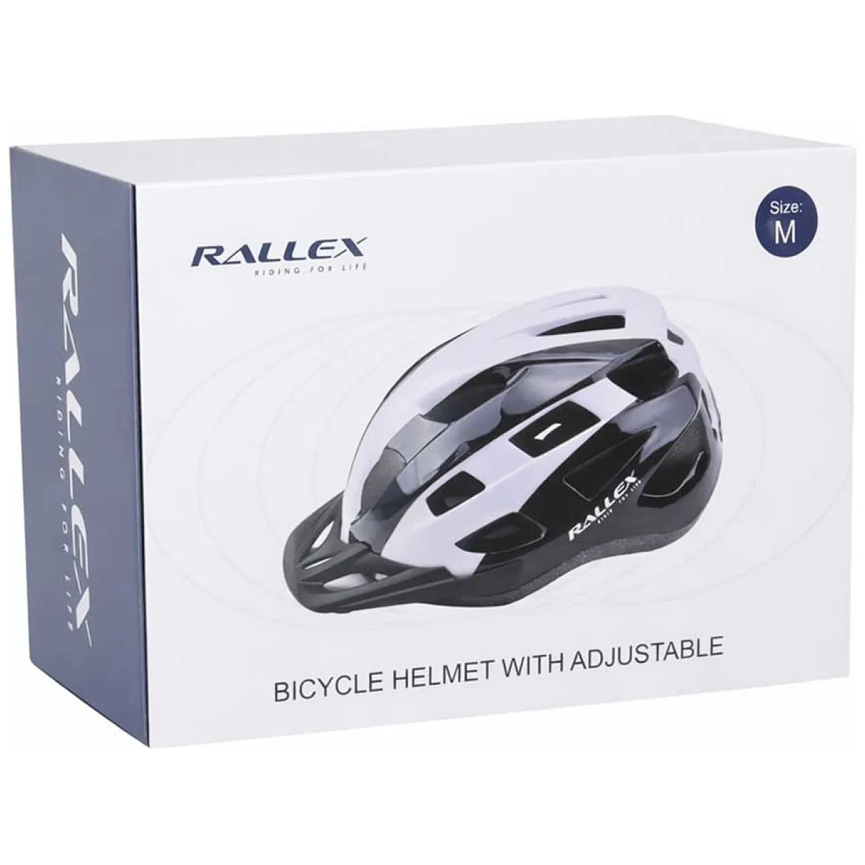 Kask rowerowy na rower RALLEX damski męski regulowany czarno-biały M 54-58cm - obrazek 8