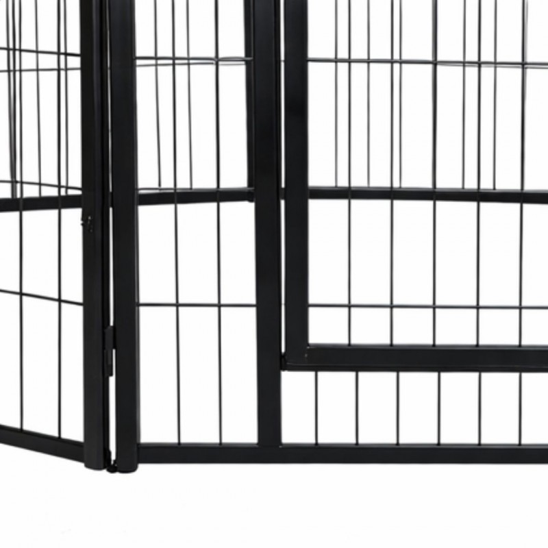 Kojec metalowy, klatka dla psa z bramką, składany wybieg, 8 paneli 80x80 KOT32 - obrazek 3