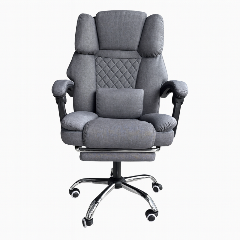 Fotel biurowy obrotowy MASTER z podnóżkiem i masażerem - szary MATERIAŁ KO32SZ - obrazek 4