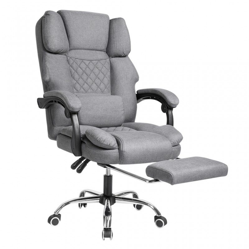 Fotel biurowy obrotowy MASTER z podnóżkiem i masażerem - szary MATERIAŁ KO32SZ - obrazek 7