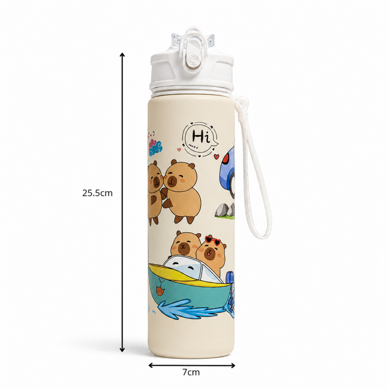 Butelka na wodę, bidon z rurką i ustnikiem 800ml KAPIBARA BD67 - obrazek 2