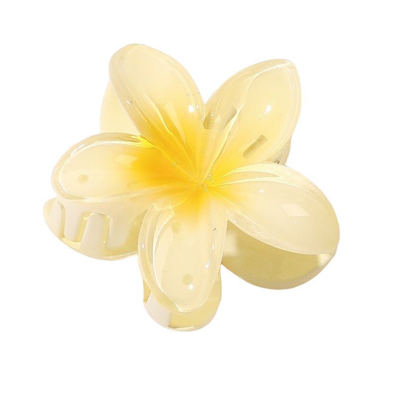 Spinka do włosów klamra XL kwiat ombre żółty 7,5x8cm SP269ZO - obrazek 2