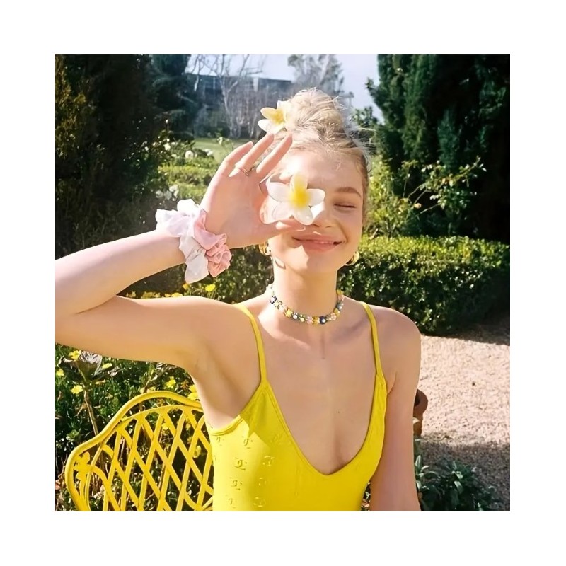 Spinka do włosów klamra XL kwiat ombre żółty 7,5x8cm SP269ZO - obrazek 4