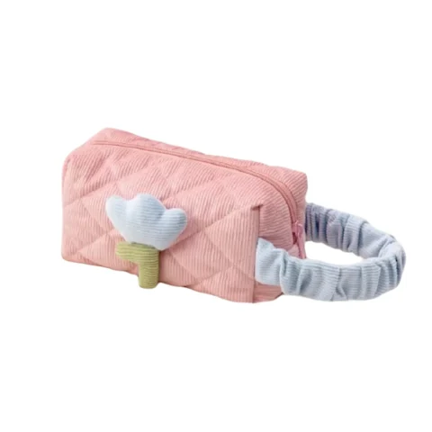 Kosmetyczka z motywem tulipana, pikowana podłużna róż KS101WZ1
