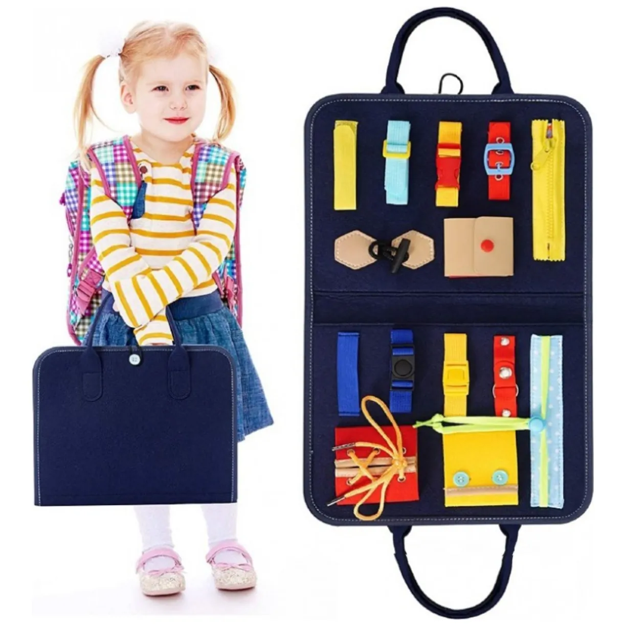 Organizer z filcu Mata edukacyjna teczka zamykana dla dzieci ORM05