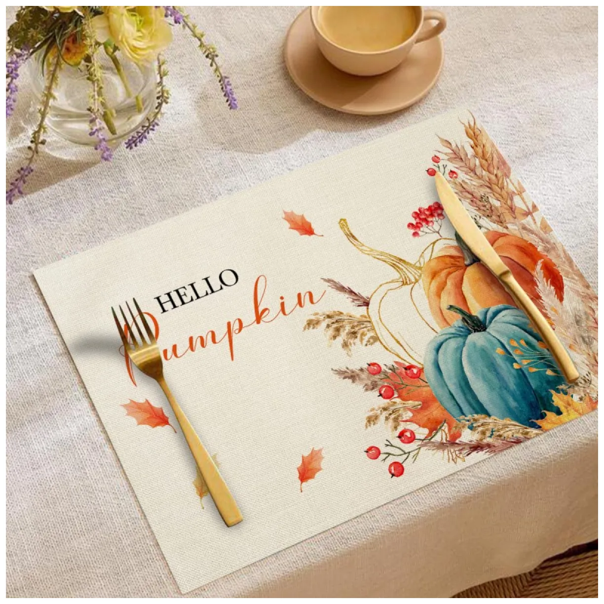 Podkładka na stół Jesienny Wzór Hello Pumpkin 30x45 cm prostokątna MP49 - obrazek 2