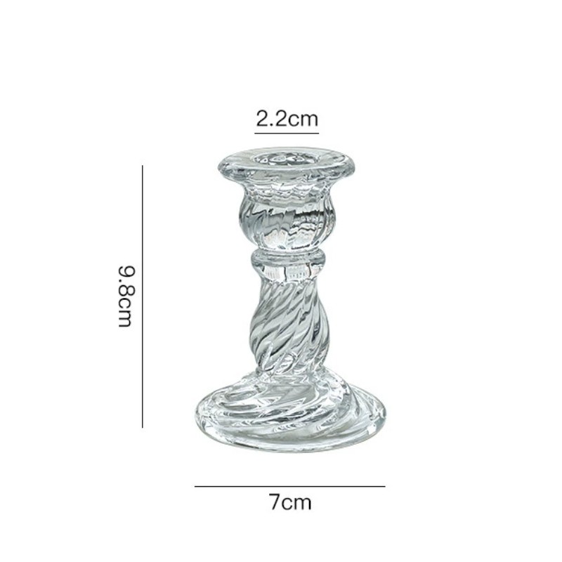 Świecznik dekoracyjny, szklany Glamour 9,5cm - SW12 - obrazek 3