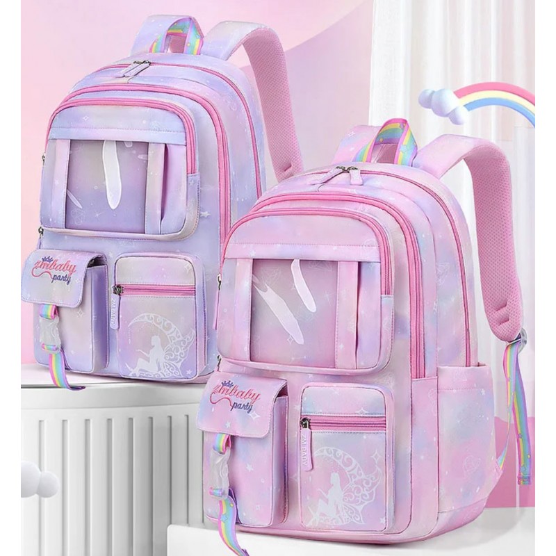 Plecak RAINBOW sweet szkolny uniwersalny kieszonki z maskotką PL159R - obrazek 4