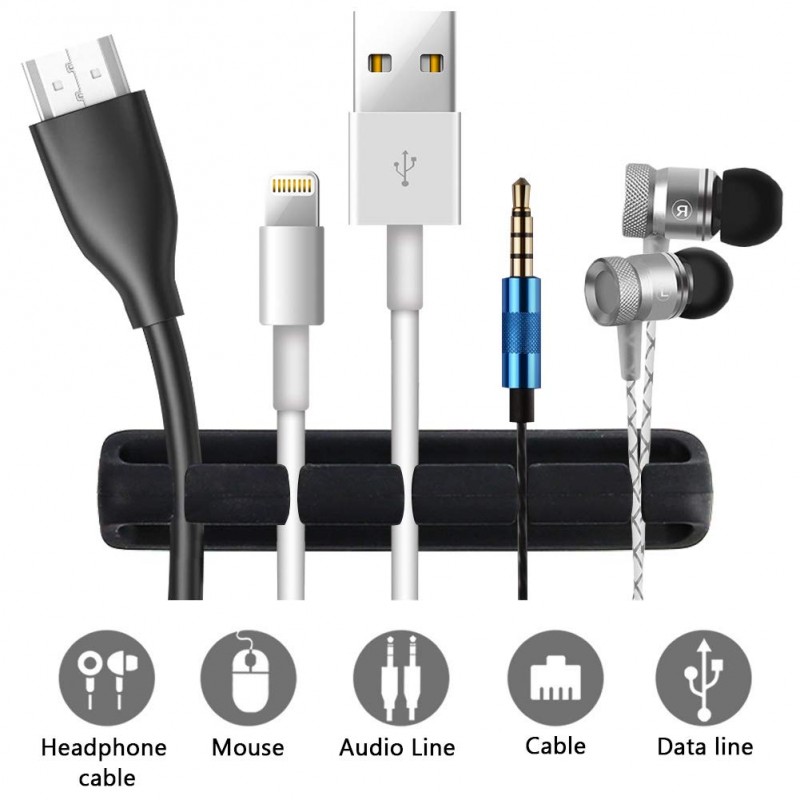 Uchwyt na 5 kabli przyklejany organizer ODK01 - obrazek 2