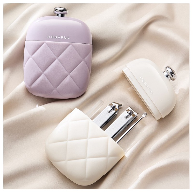 Zestaw akcesoriów etui do paznokci manicure kremowy 9,5cmx7cm AK10K - obrazek 3