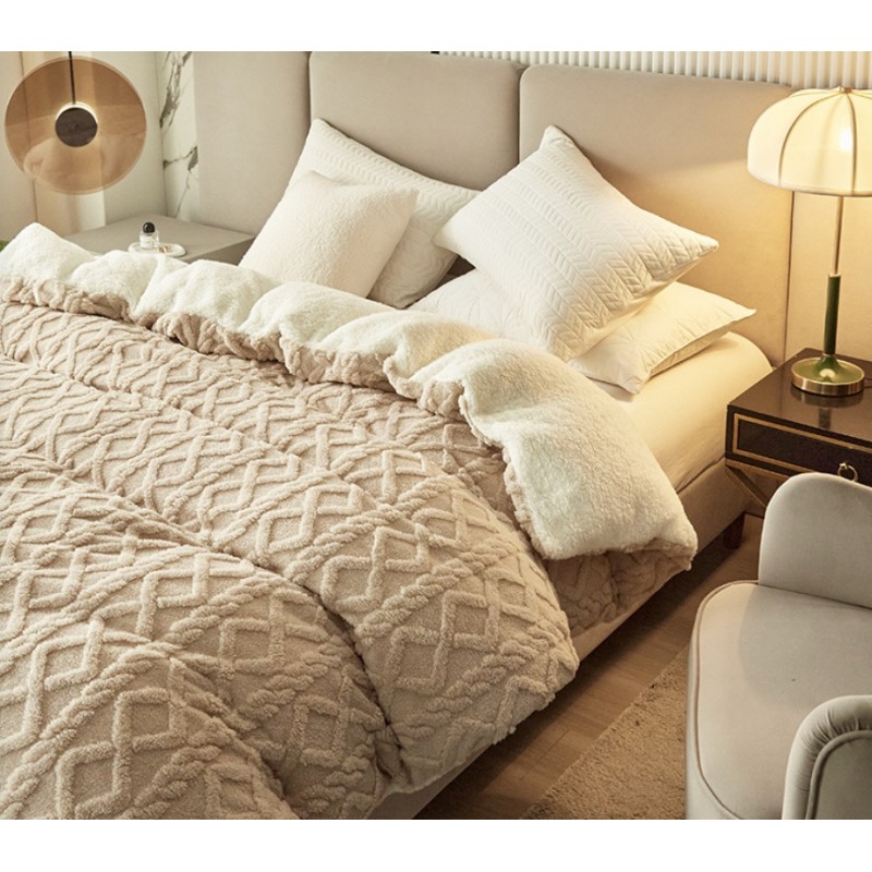 Mięciutki koc XL PLUSZ 180x220cm GRUBY MIĘKKI NARZUTA pleciony brązowy KOC14BR - obrazek 2