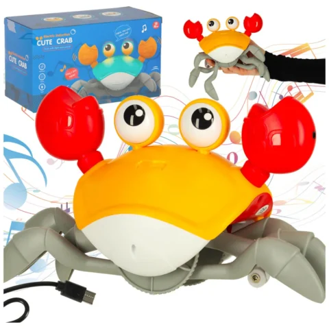 Krab uciekający pełzający czujnik interaktywna akumulator USB czerwony