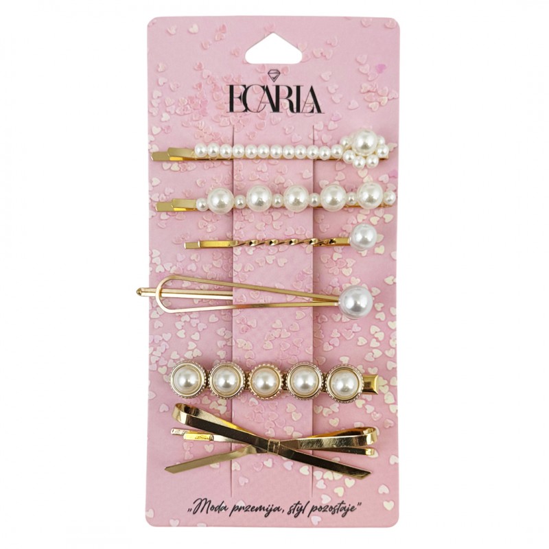 Zestaw 6 sztuk Eleganckich złotych wsuwek do włosów SP206