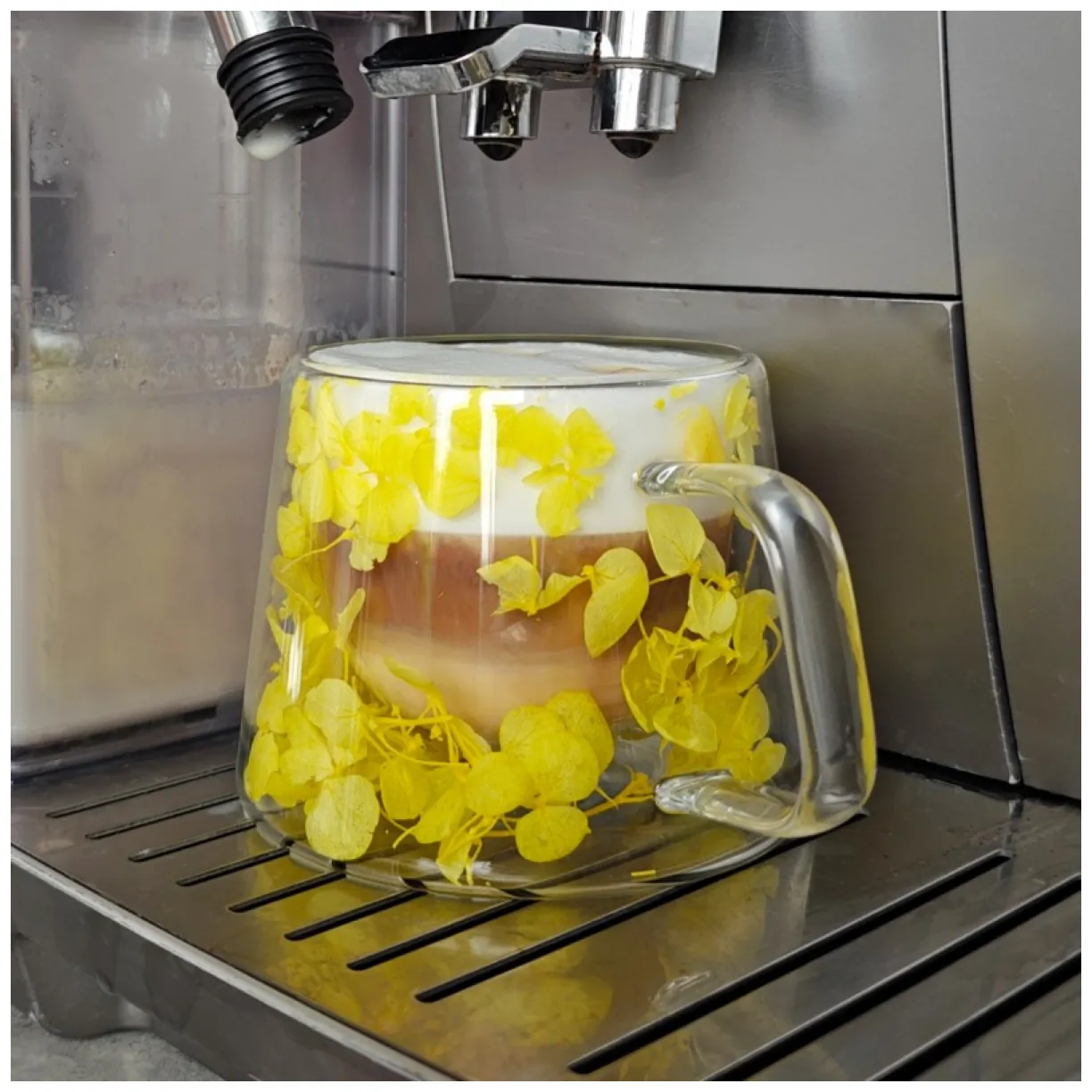 Szklanka termiczna z kwiatami w środku, hortensje 180 ml 1szt - obrazek 2