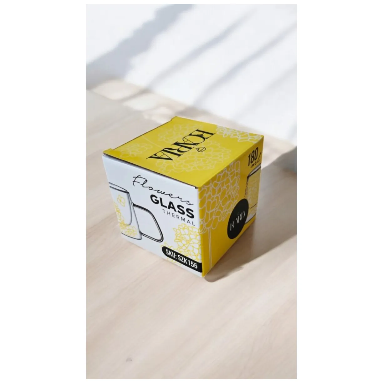 Szklanka termiczna z kwiatami w środku, hortensje 180 ml 1szt - obrazek 3