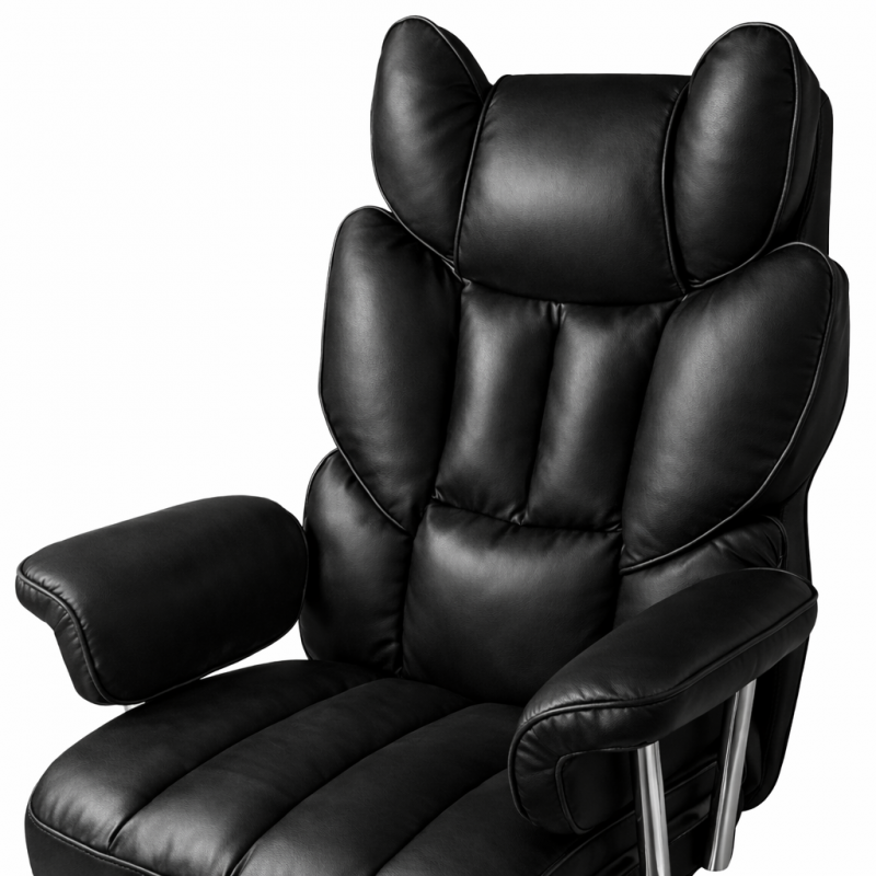 Fotel biurowy obrotowy RELAX PRO z podnóżkiem - ecoskóra czarny KO50CZ - obrazek 4