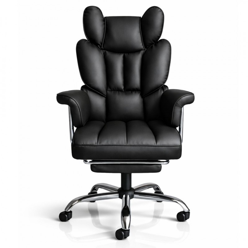 Fotel biurowy obrotowy RELAX PRO z podnóżkiem - ecoskóra czarny KO50CZ - obrazek 5