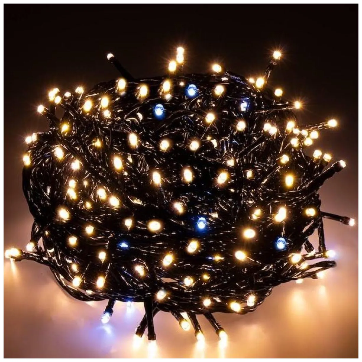 Światełka lampki 100 LED CIEPŁY BIAŁY, FLASH BIAŁY - obrazek 2