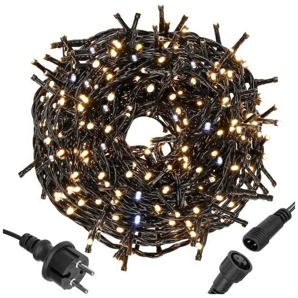 Światełka lampki 100 LED CIEPŁY BIAŁY, FLASH BIAŁY - obrazek 3