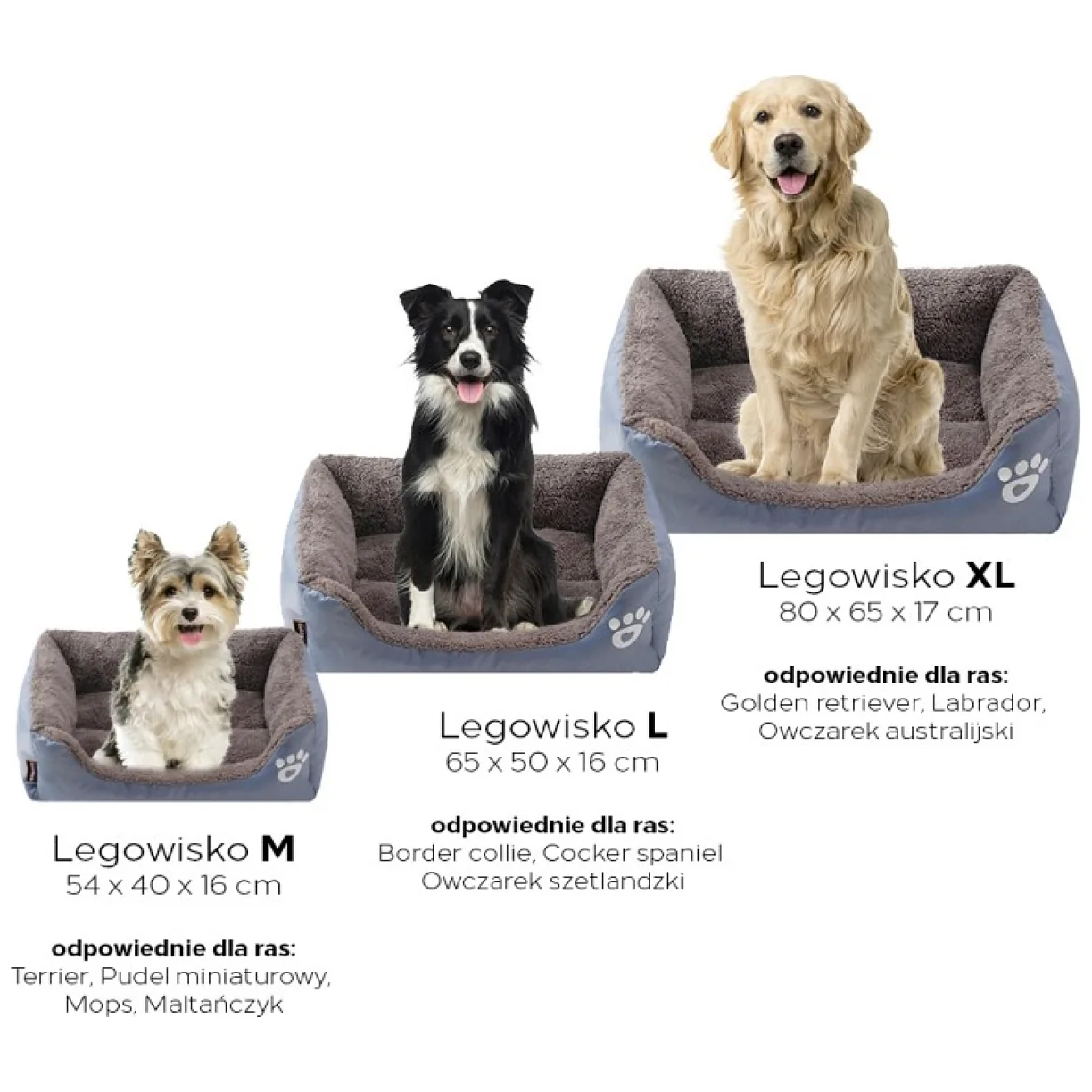 Legowisko dla psa Szarość Eleganckie L 65x50x16 cm - obrazek 4