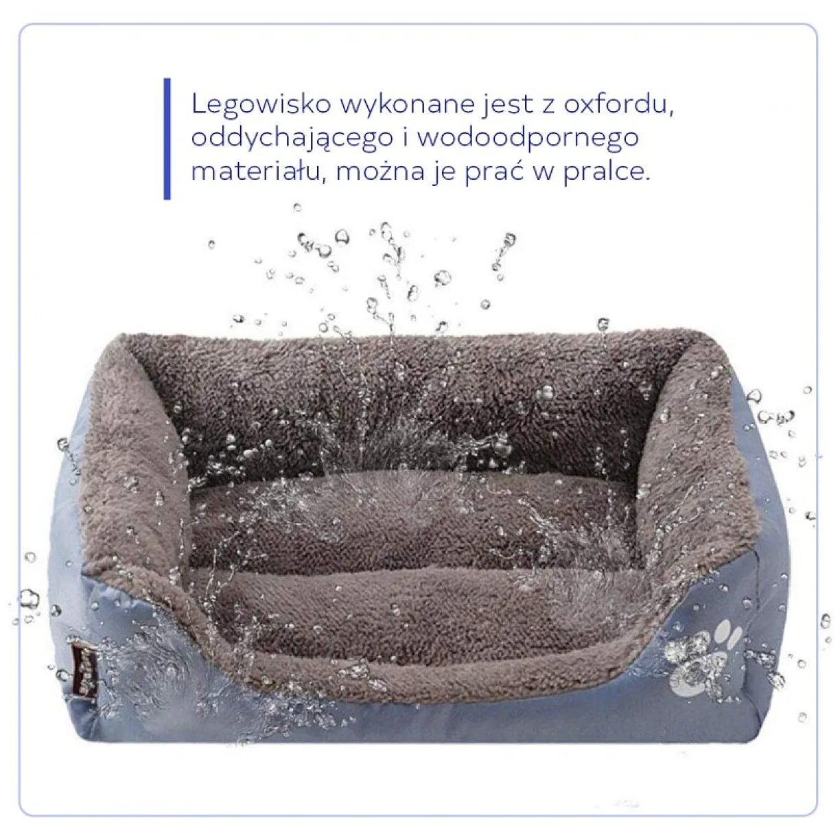 Legowisko dla psa Szarość Eleganckie L 65x50x16 cm - obrazek 5