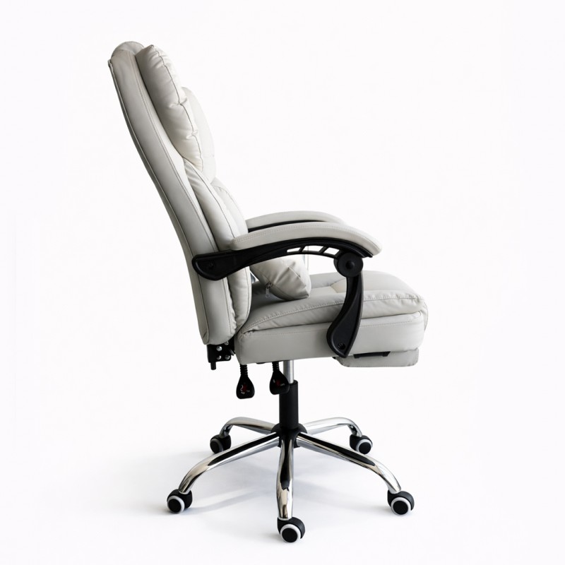 Fotel biurowy obrotowy SKYLINE z podnóżkiem - kremowa ekoskóra KO51K - obrazek 5