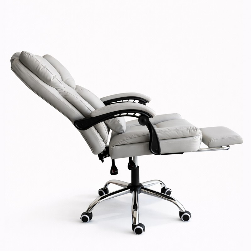 Fotel biurowy obrotowy SKYLINE z podnóżkiem - kremowa ekoskóra KO51K - obrazek 6