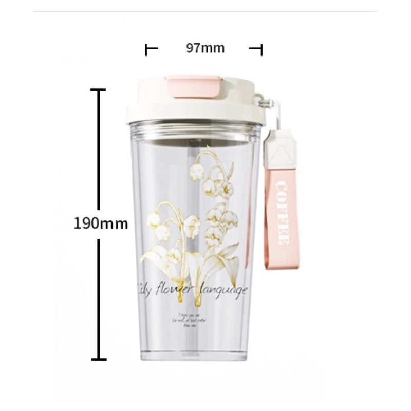 Kubek, butelka na wodę ze słomką i ustnikiem 550 ML BD29 - obrazek 7