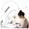Lampa kosmetyczna LED bezcieniowa biurkowa do manicure paznokci łuk biała