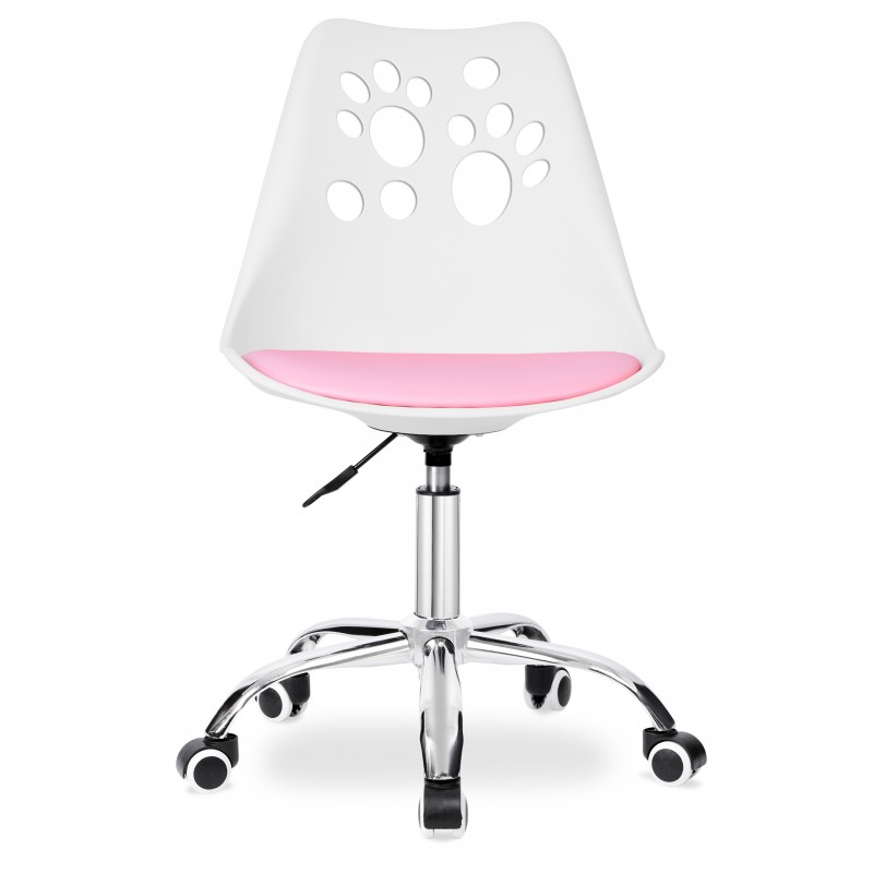 Fotel biurowy Puppy Love obrotowy do biurka dziecięcy, biało różowy KO16BJR - obrazek 3