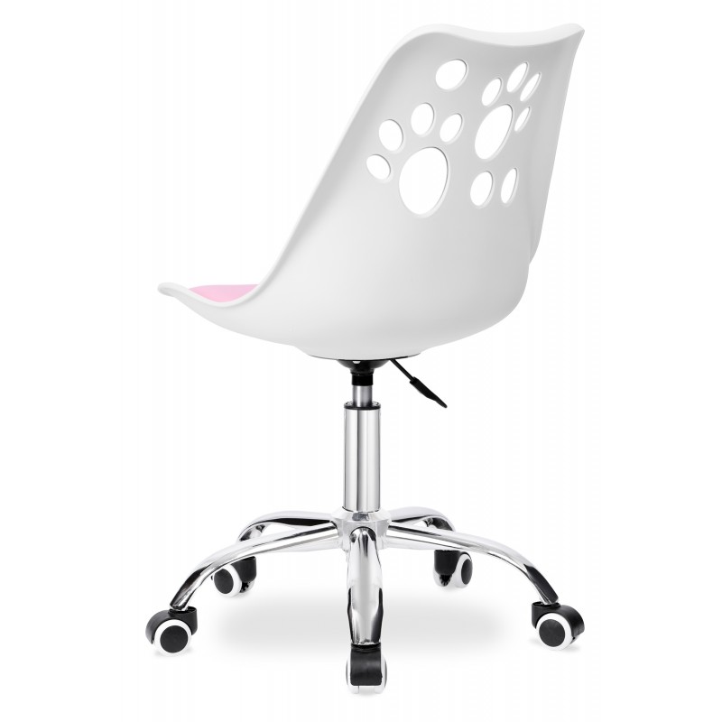 Fotel biurowy Puppy Love obrotowy do biurka dziecięcy, biało różowy KO16BJR - obrazek 4