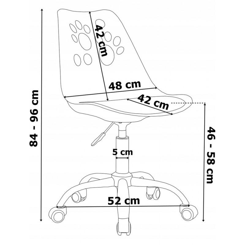 Fotel biurowy Puppy Love obrotowy do biurka dziecięcy, biało różowy KO16BJR - obrazek 5