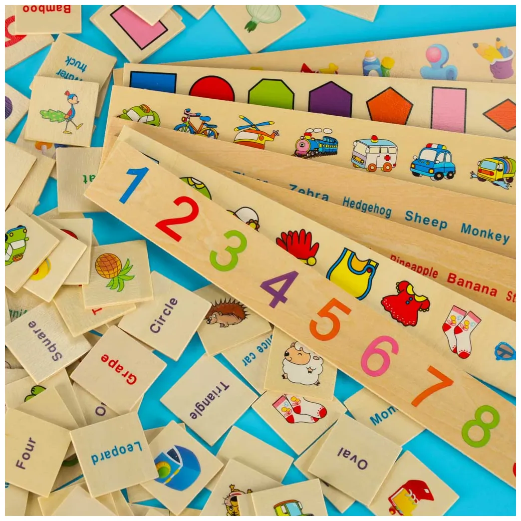 Drewniany sorter edukacyjny 90 elementów układanka dopasuj obrazki - obrazek 13