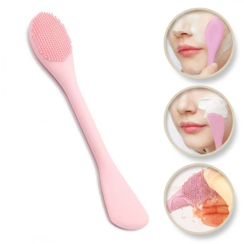 Silikonowa szczoteczka do pielęgnacji twarzy z aplikatorem 17,2 x 2,9 cm AK15R