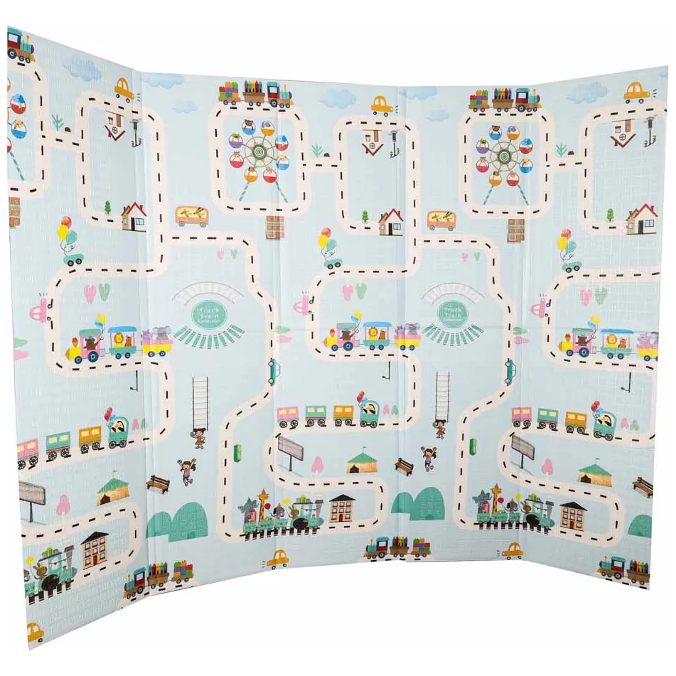 Mata edukacyjna piankowa dwustronna składana 150x200cm balony ulica - obrazek 4