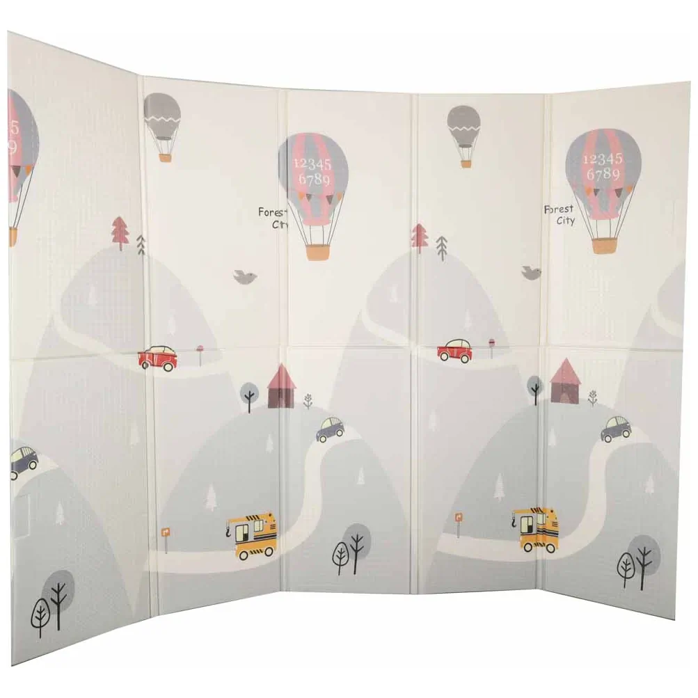 Mata edukacyjna piankowa dwustronna składana 150x200cm balony ulica - obrazek 5