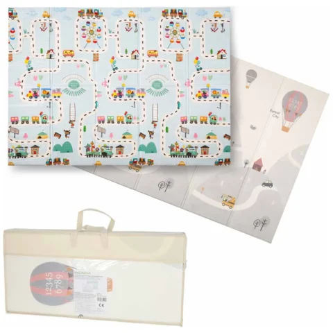 Mata edukacyjna piankowa dwustronna składana 150x200cm balony ulica