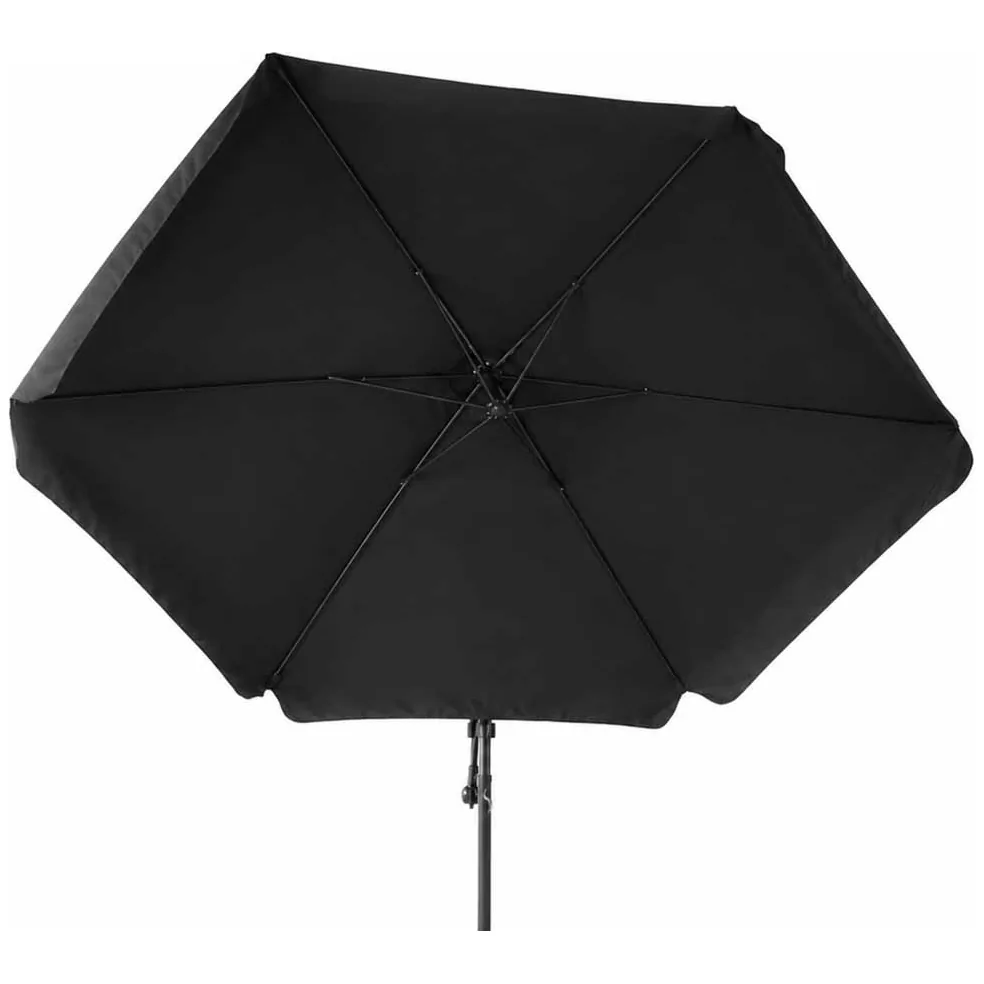 Parasol ogrodowy LUARO duży składany z wysięgnikiem 290cm czarny - obrazek 11