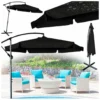 Parasol ogrodowy LUARO duży składany z wysięgnikiem 290cm czarny