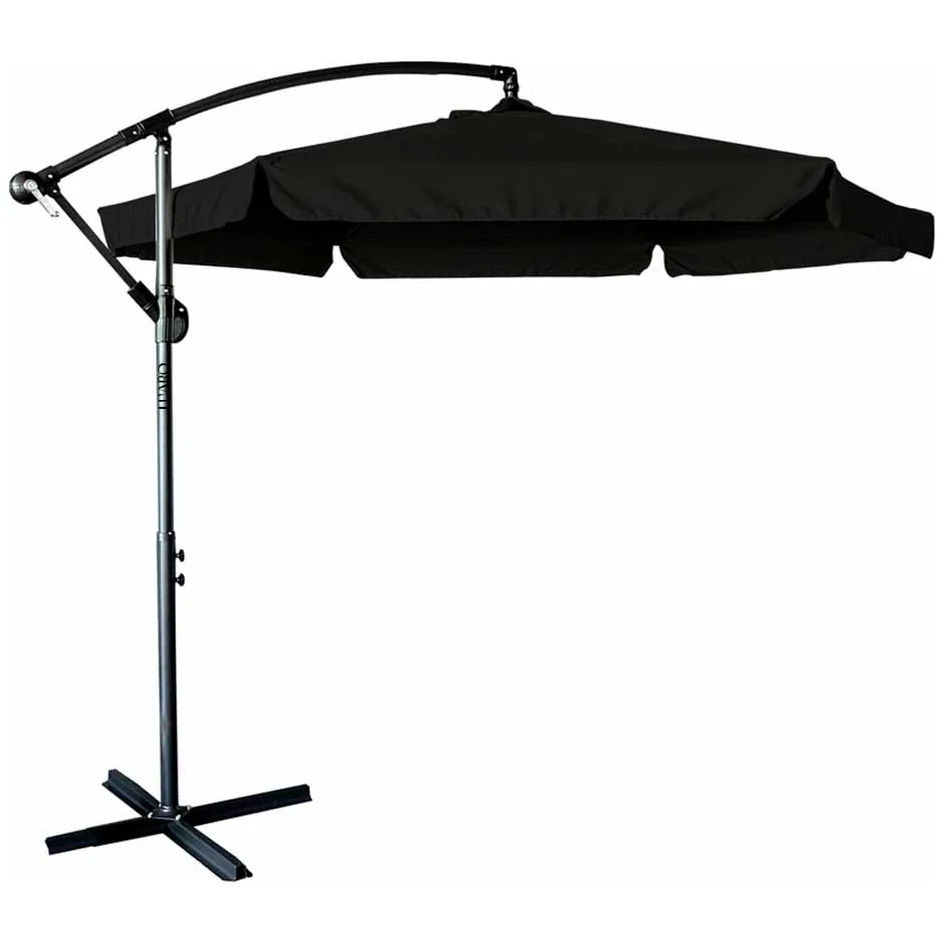 Parasol ogrodowy LUARO duży składany z wysięgnikiem 290cm czarny - obrazek 4