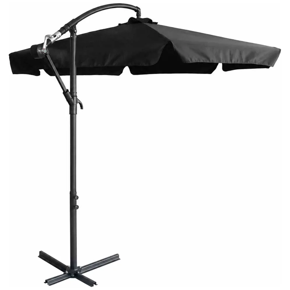 Parasol ogrodowy LUARO duży składany z wysięgnikiem 290cm czarny - obrazek 8
