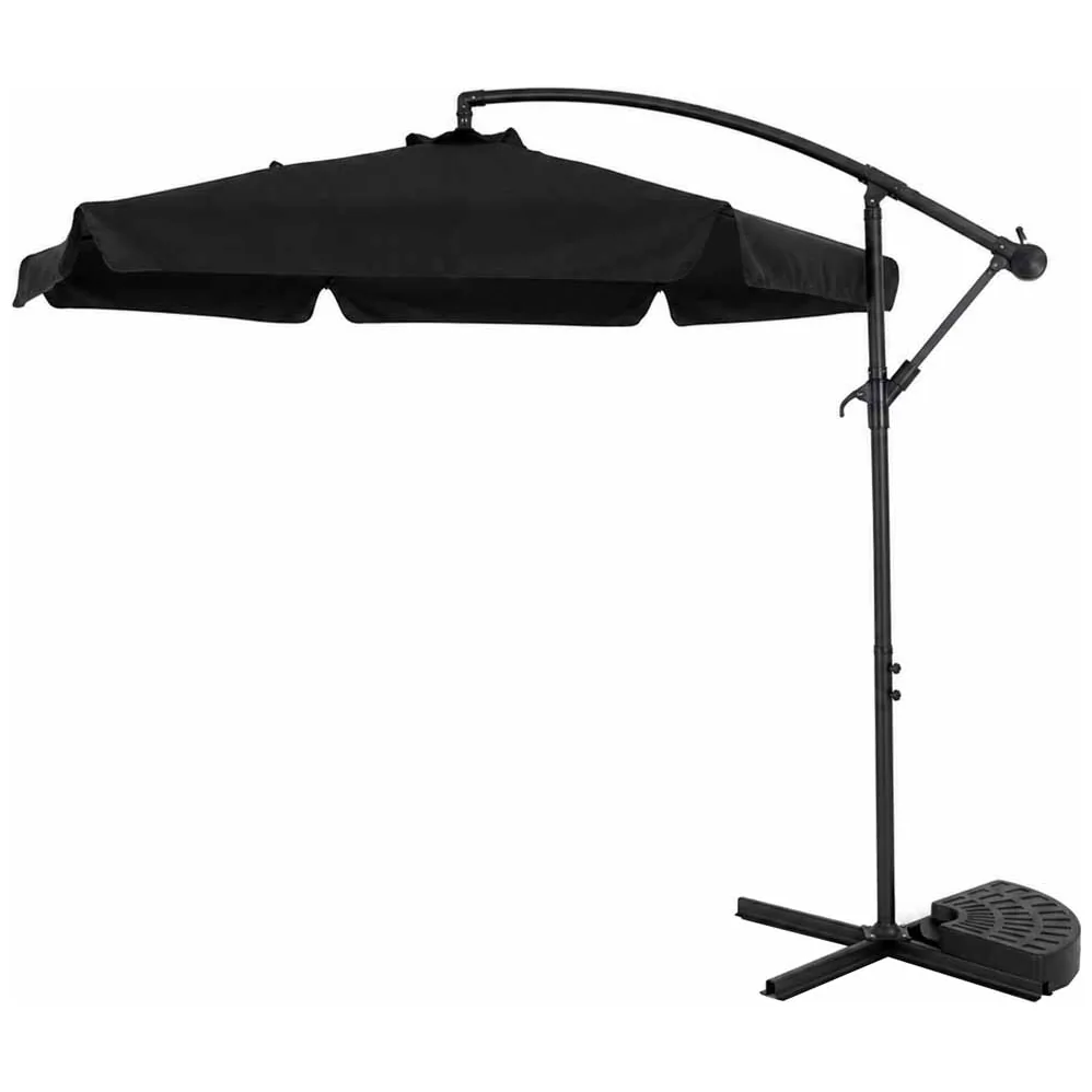 Parasol ogrodowy LUARO duży składany z wysięgnikiem 290cm czarny - obrazek 9