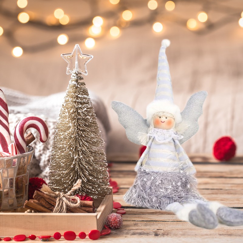 ANIOŁ ŚWIĄTECZNY BOŻE NARODZENIE siedzący 38 cm Z PLUSZU ASN03SZ - obrazek 3