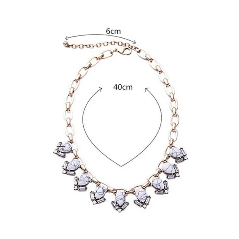 Naszyjnik Kolia rozety marmur N574 - obrazek 3