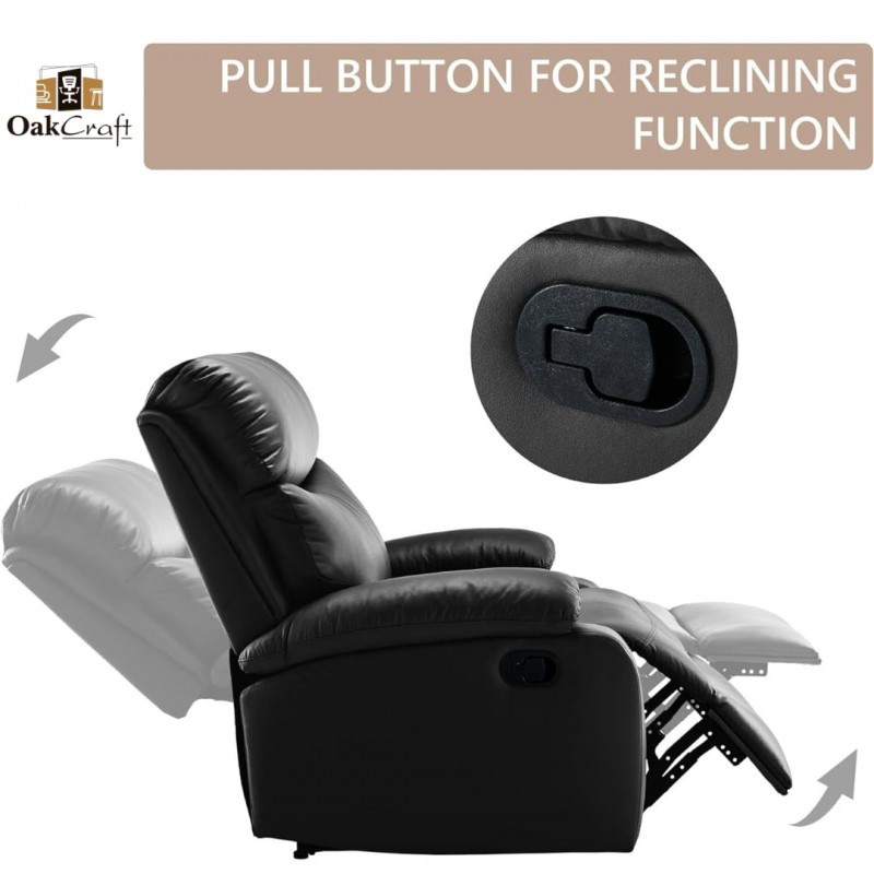 Fotel, sofa rozkładana jednoosobowa VERO z uchwytem na napój, ekoskóra czarna SOF01CZ - obrazek 6