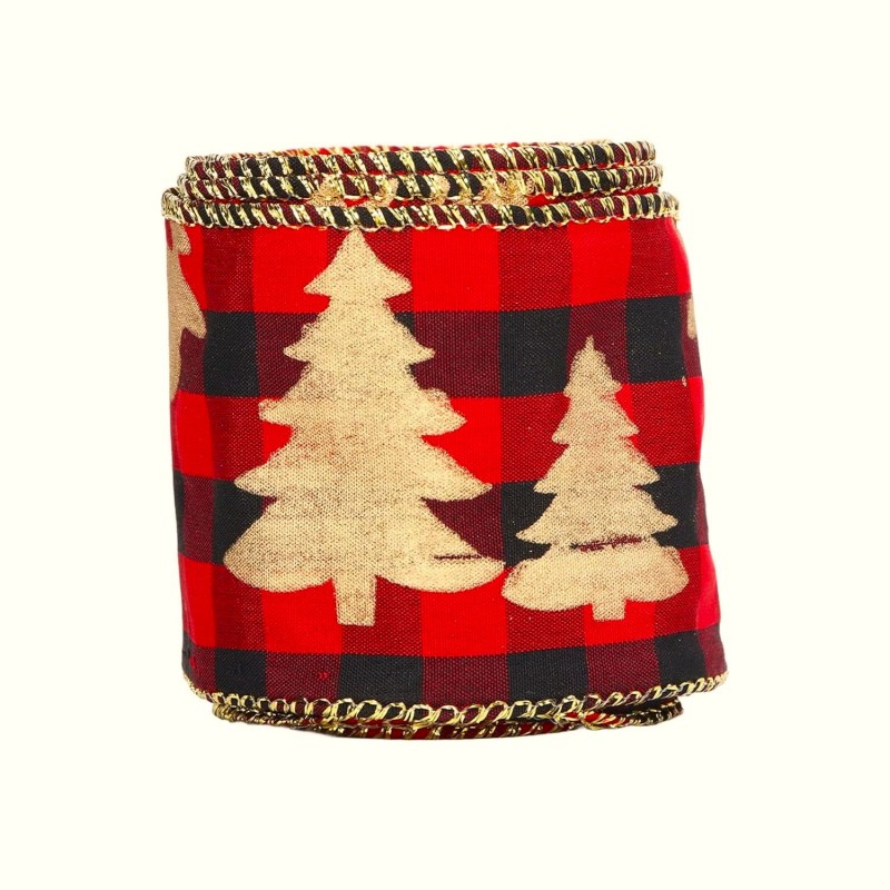 Taśma świąteczna na kokardę, wstążka na prezent Boże Narodzenie 5cm x 5m KSN86 - obrazek 4