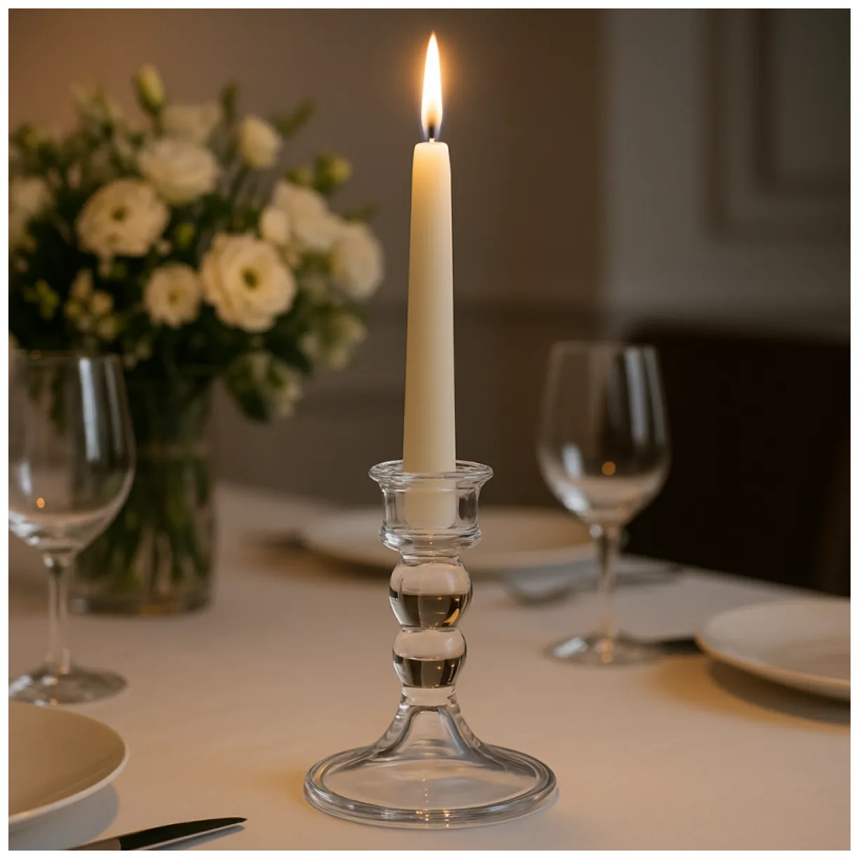 Świecznik dekoracyjny, szklany Glamour 12,5 cm - SW17 - obrazek 4
