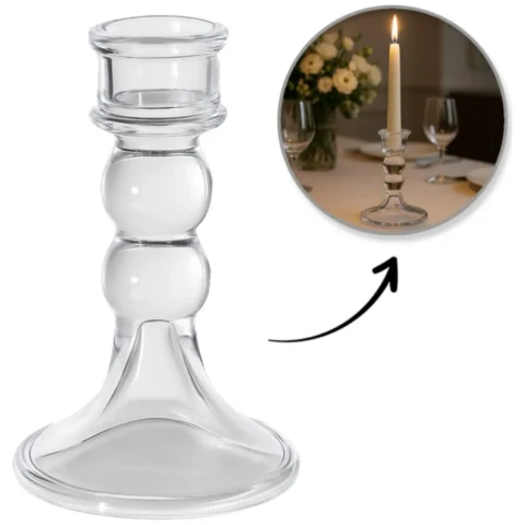 Świecznik dekoracyjny, szklany Glamour 12,5 cm - SW17